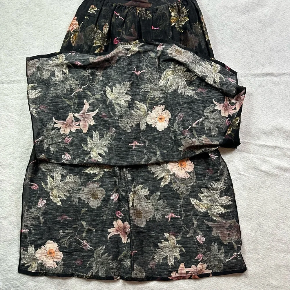 ALL SAINTS Asta Viviana Linen & Silk Midi Skirt Size 2